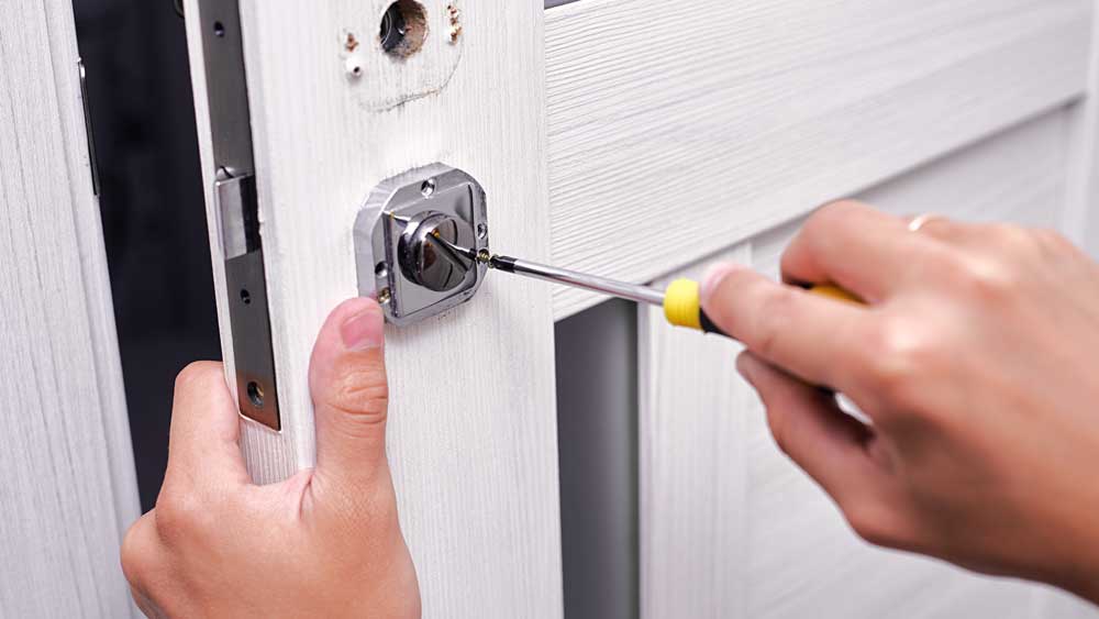 repairing door after burglary